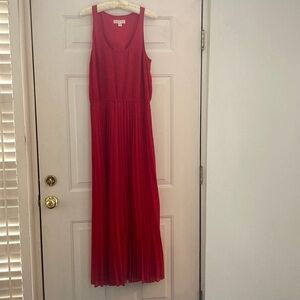 MICHAEL Michael Kors Red Sleeveless V-Neck Maxi Dress Size L